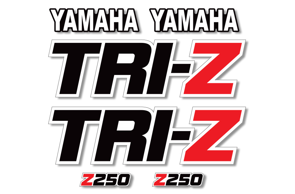 YAMAHA TRI-Z TRI Z 250 QUAD GRAPHICS DECALS STICKERS WHITE 