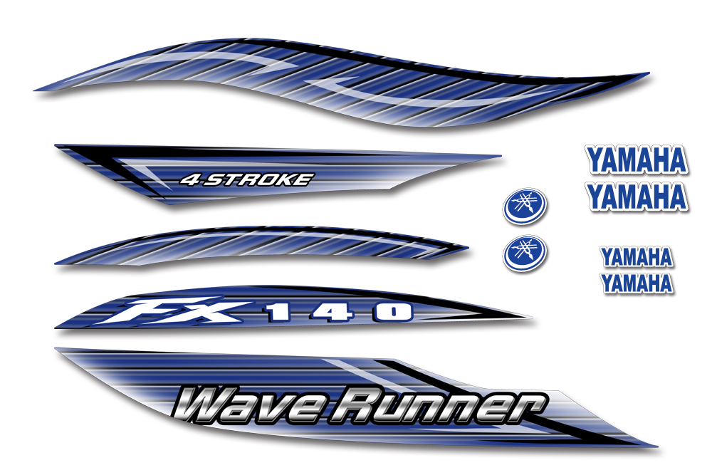 Yamaha Wave Runner Graphic kit for 2003 FX140. Over 40 Designs to choose  from!