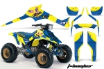  Amr Racing gráficos Kit para ATV Suzuki LTZ 400 2003 – 2008 a  cuadros de calavera azul Blanco : Automotriz